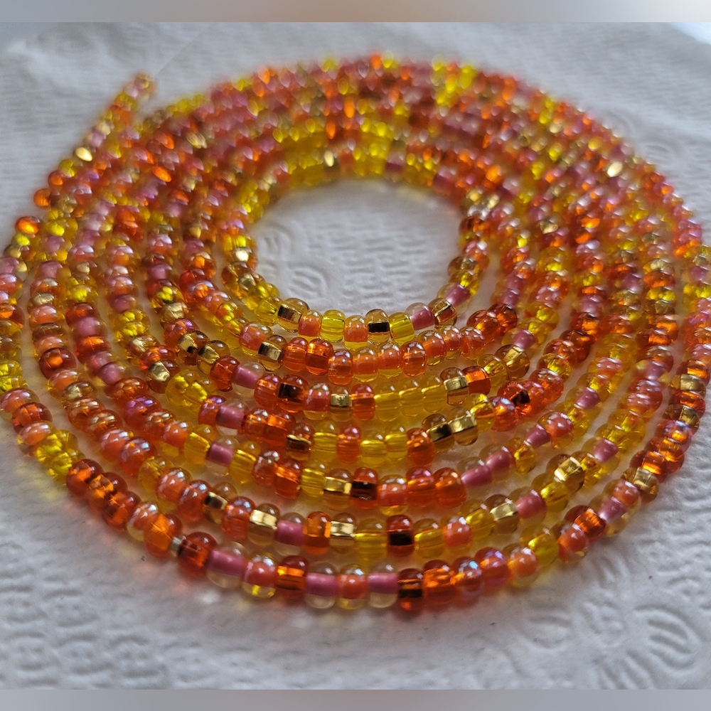 You Make Me Happy When Skies Are Grey. 50" Tie On Waistbeads